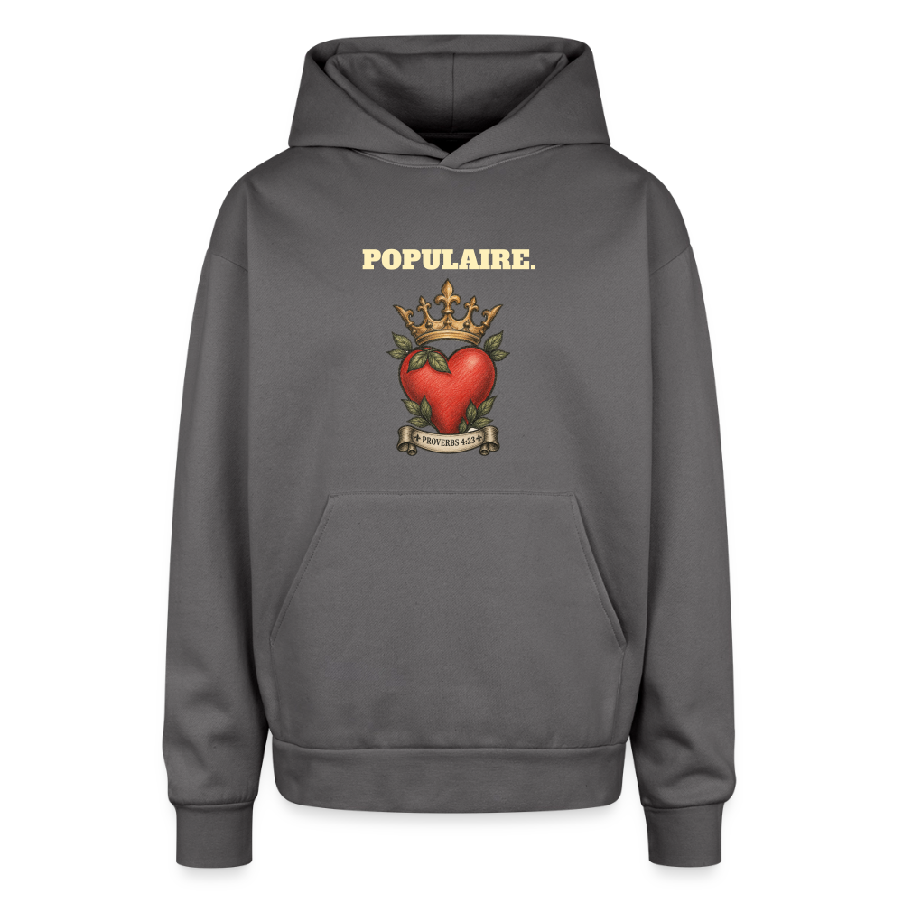 Oversized Hooded Sweatshirt - graphite gray