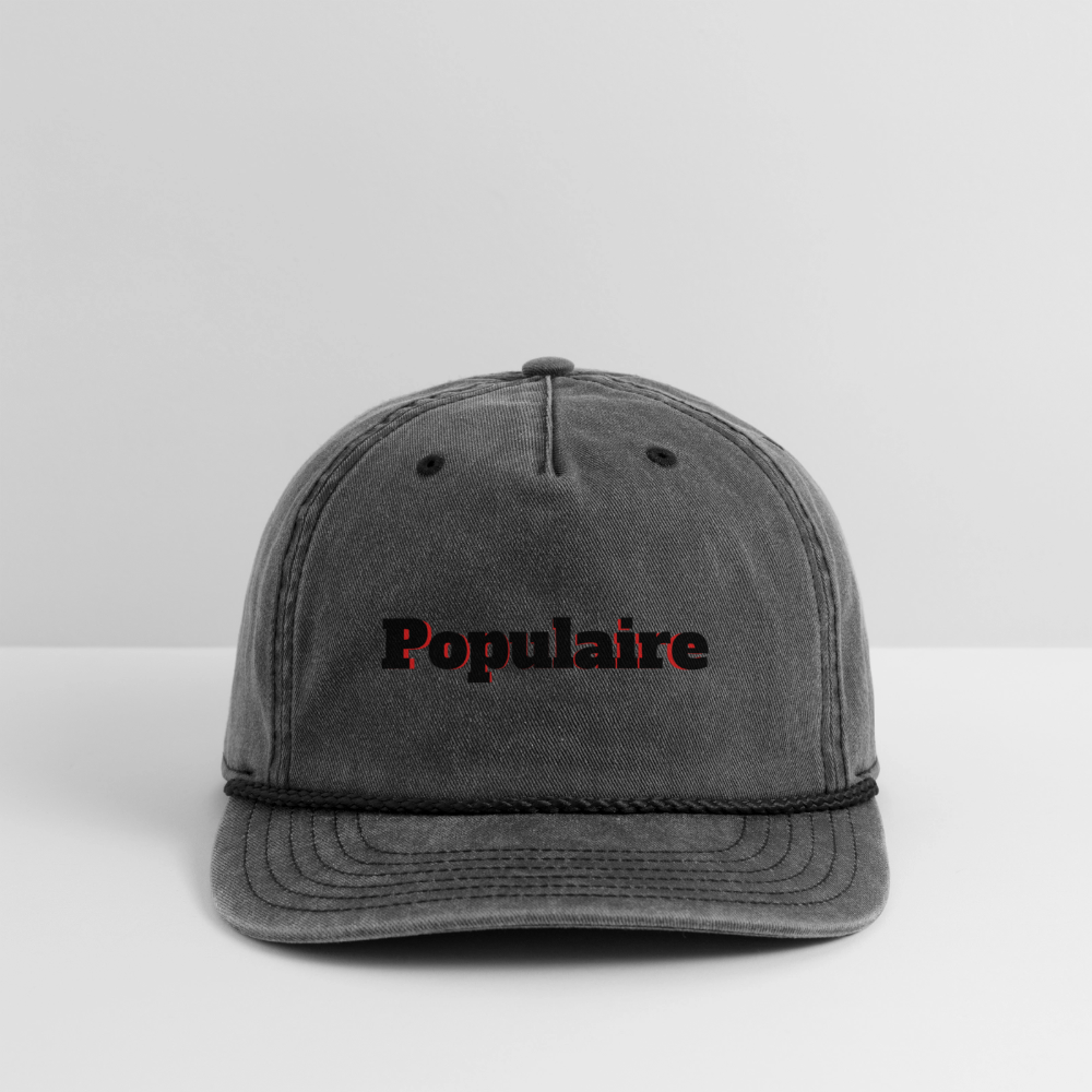 Vintage Washed Rope Cap - washed black