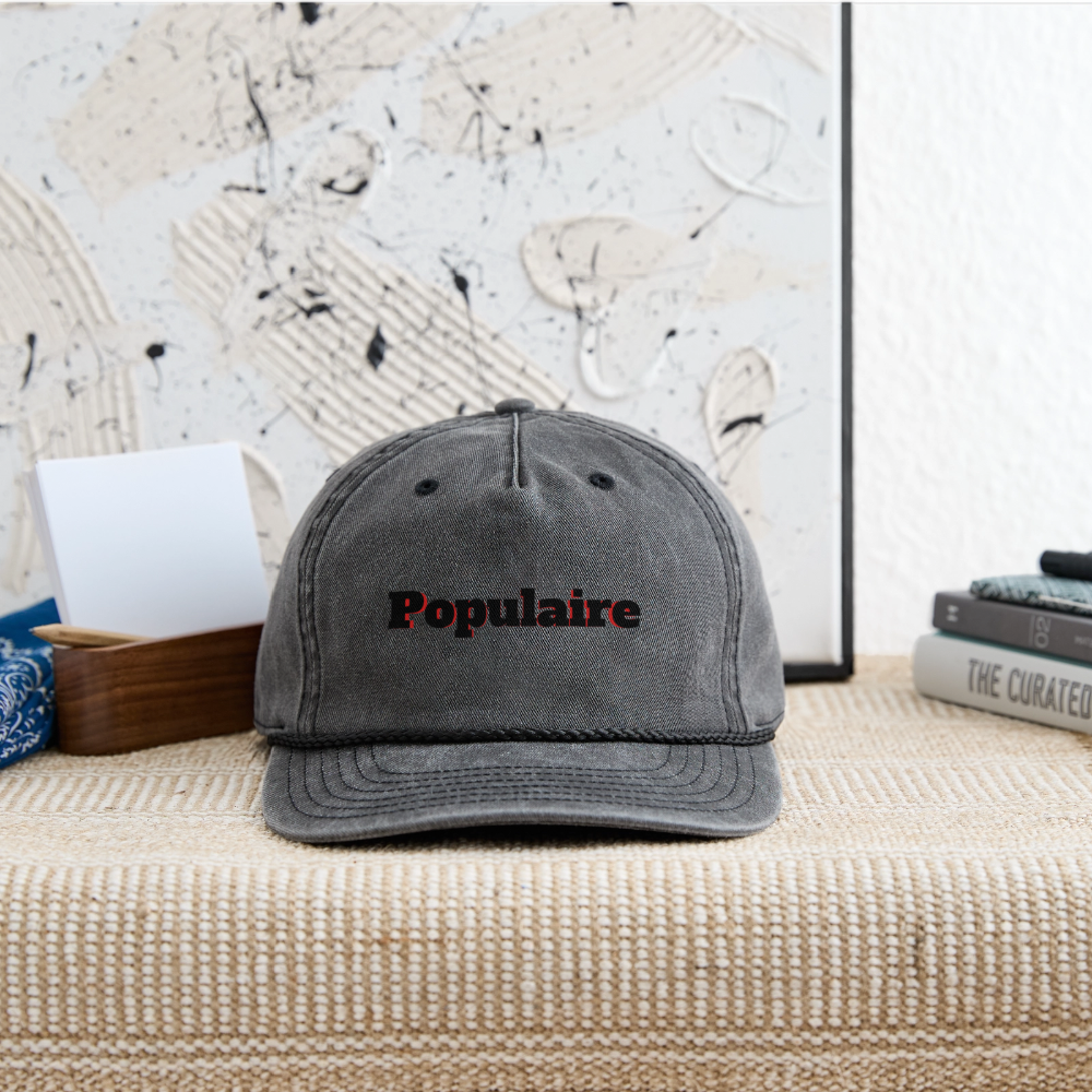 Vintage Washed Rope Cap - washed black