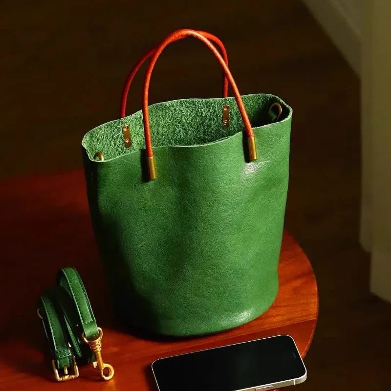 The Verde Luxe Bucket Bag