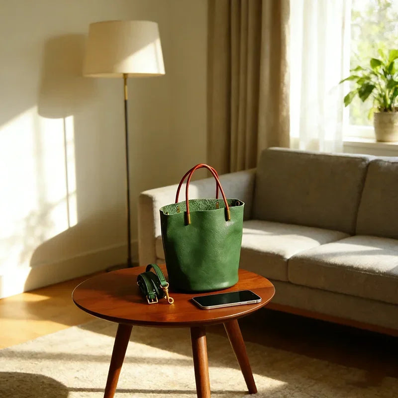 The Verde Luxe Bucket Bag